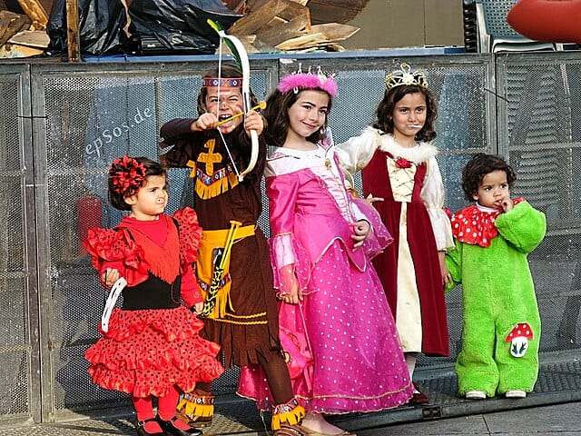 Children in Halloween costumes for Backpacks for Kids program